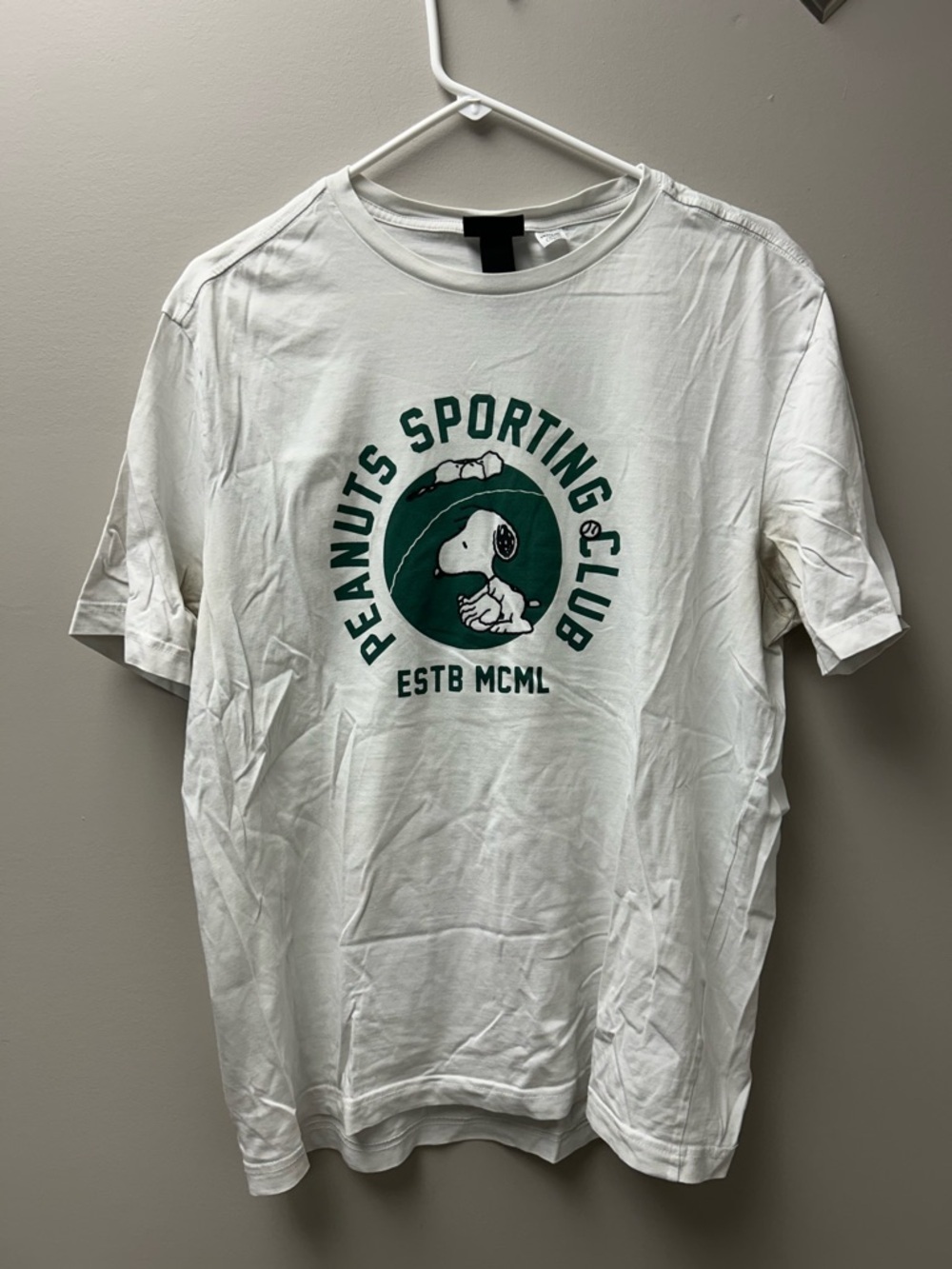 H&M‎ Men’s Peanuts Sportings Club White T Shirt